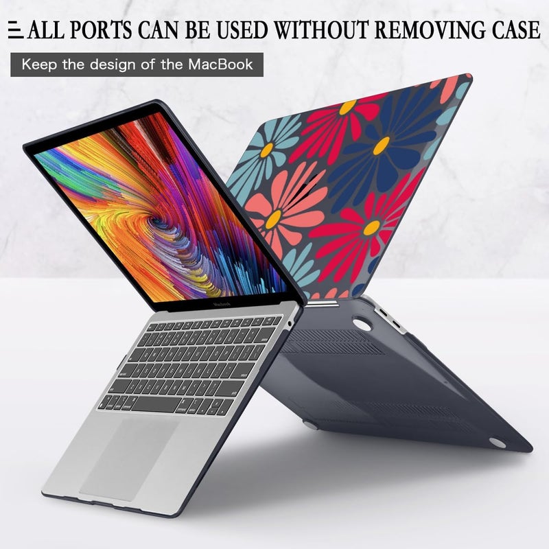 CISSOOK Compatible with MacBook Air 13 inch Case 2021 2020 2019 2018 Release A2337 M1 A2179 A1932, Plastic Hard Shell Case Keyboard Cover Screen Film for MacBook Air 13.3 inch, Daisy Flowers - Image 4